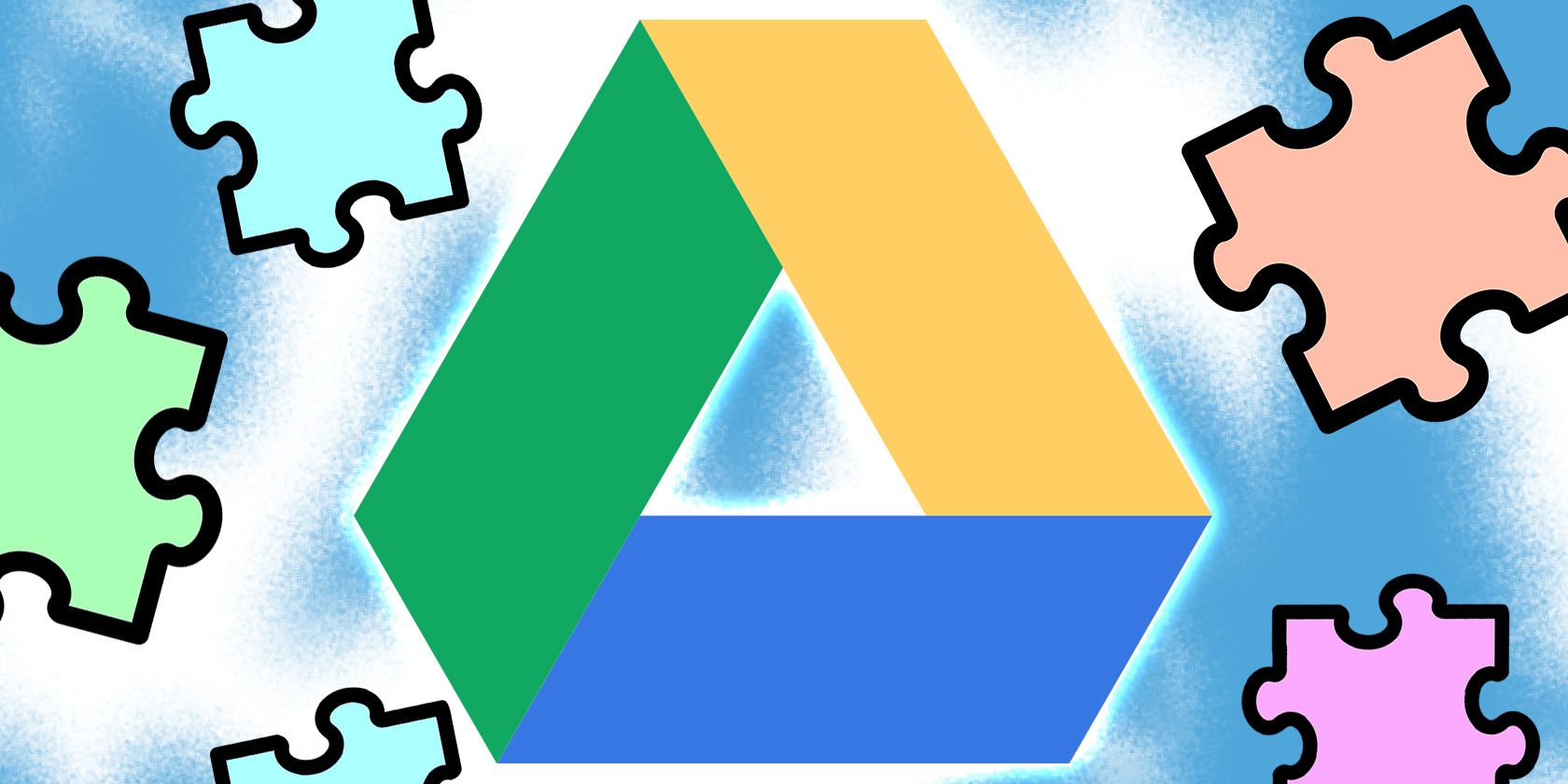 Google Drive logo with puzzles on the side