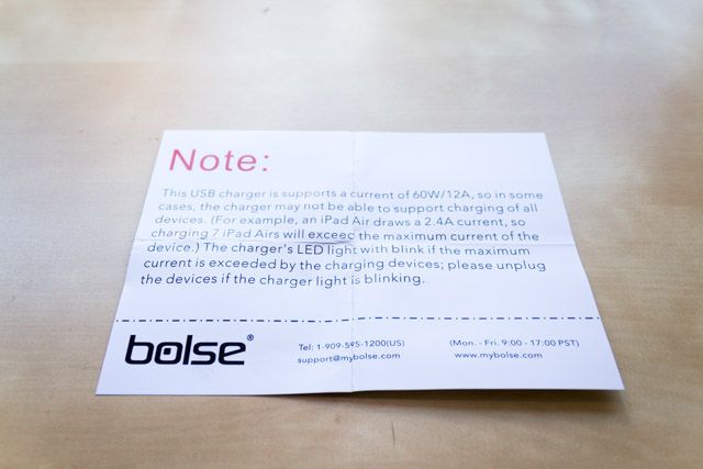 bolse 7-port charger - warning