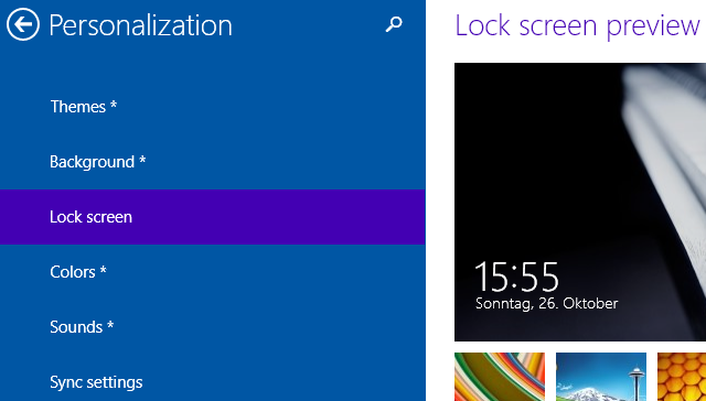 Windows 10 zPC Settings Personalization