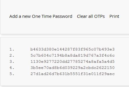 One-time password listing from LastPass
