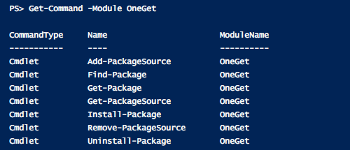 windows-oneget-package-manager-cmdlets