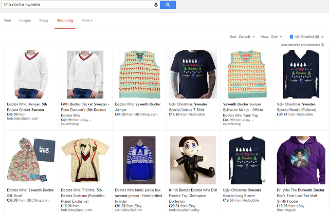 Fifth Doctor Sweater - Google Shopping