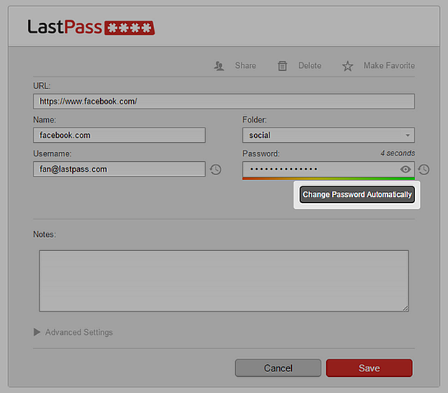 Lastpass-change-password-automatically