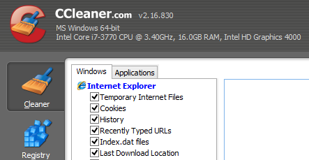 This is a screen capture of one of the best the Windows programs. It's called CCleaner