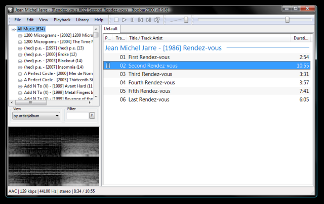 This is a screen capture of one of the best the Windows programs called foobar2000