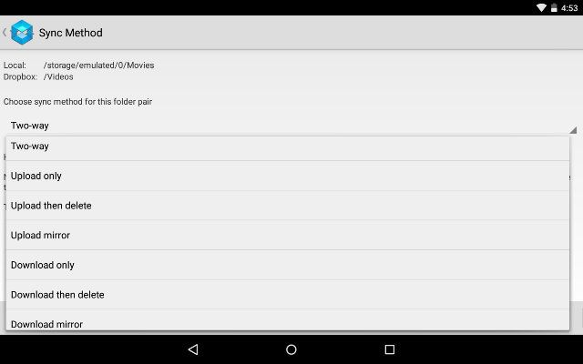 AndroidBackup-Dropsync-Sync-Options