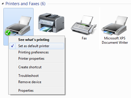 default printer