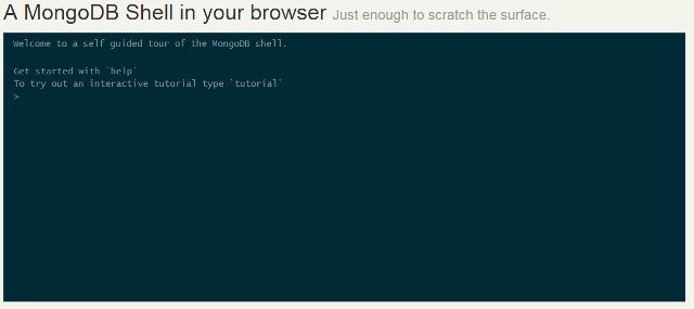 mongodb shell in browser