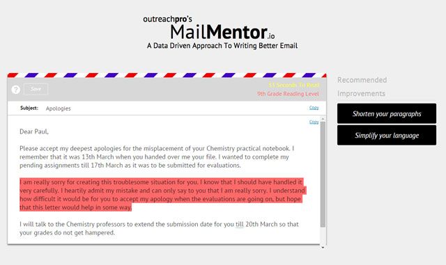 Write Better Emails -- MailMentor
