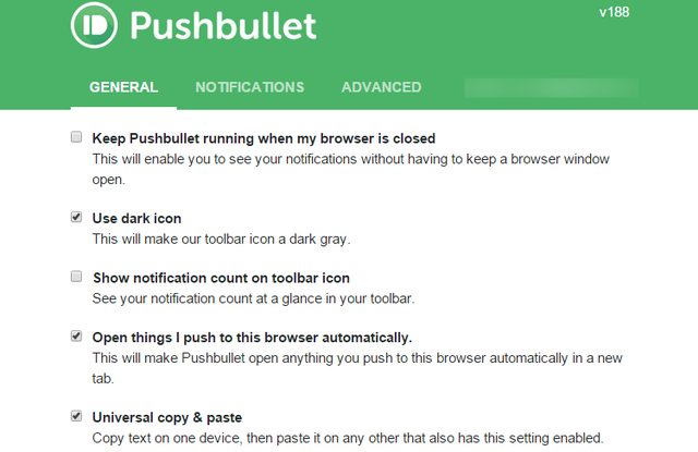 2.2 Pushbullet Settings Chrome