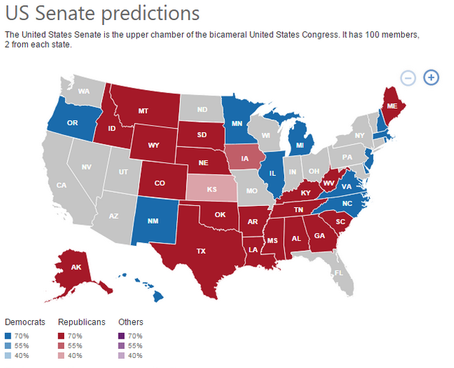 Bing US Senate Predictions