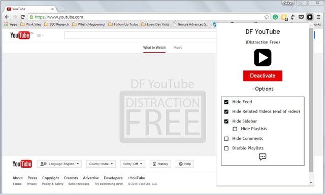Distraction Free YouTube