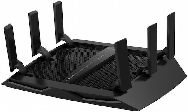 This terrifying device is the Nighthawk X6 - the latest Wi-Fi router from Netgear, capable of 3.2Gbps combined Wi-Fi speed. 