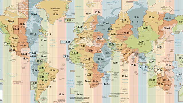 map of timezones