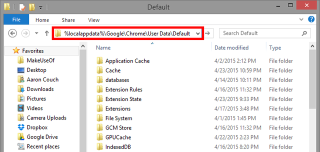 1 History Provider Cache Chrome folder