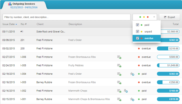 1 Invoicebus - outgoing invoices dashboard
