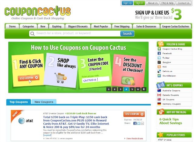 Coupon Cactus site