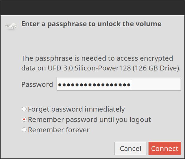 Passphrase to Unlock USB Drive