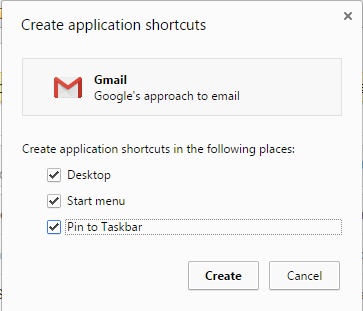 Application Shortcut Gmail