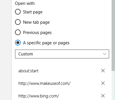 Edge Start Pages