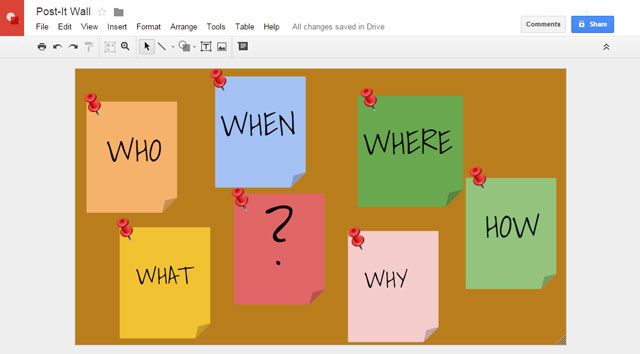 Google Drawings - Post It Notes