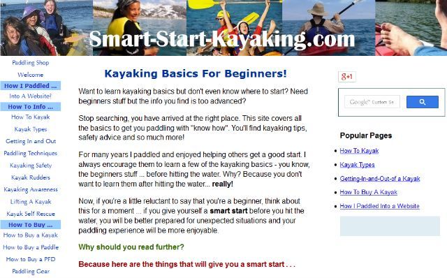 smart start kayaking site