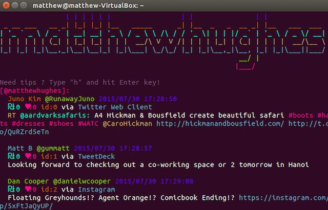 5 Slimline And Command Line Twitter Clients For Ubuntu