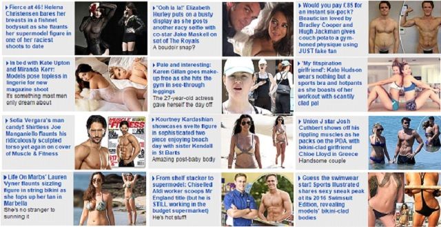 Collated in one day from the Daily Mail site (21.08.2015)