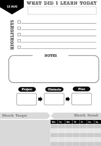 PDF template for a Learning Plan