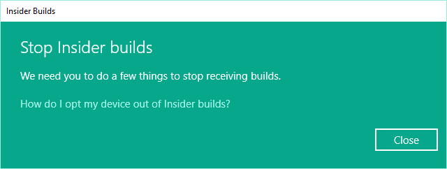 Stop Insider Builds