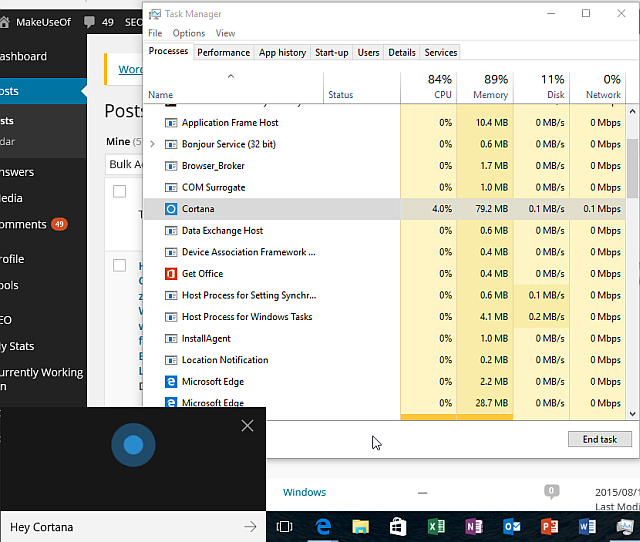 Windows 10 Cortana Usage