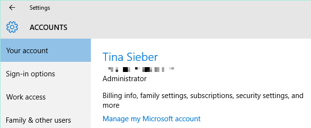 Windows 10 Microsoft Account
