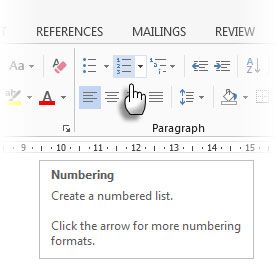 Insert Numbers in Tables