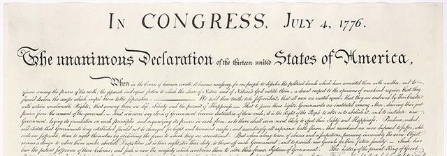 Cursive copy of the Declaration of Independence