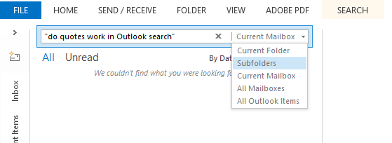 outlook search