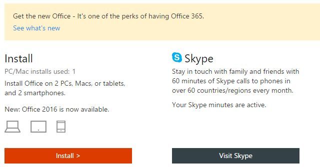 Office 365 Upgrade Option