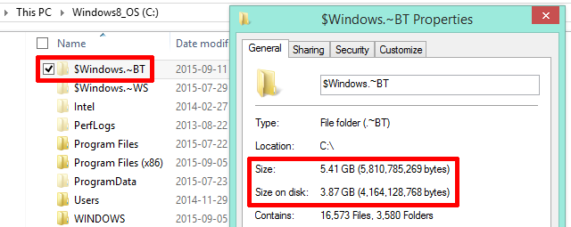 Windows 10 Installation Files Folder