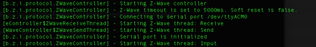 zwave starting up in openhab log