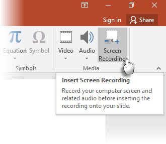 Screen recording with PowerPoint 2016