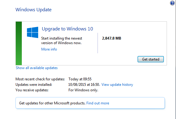 Upgrade to Windows 10 now
