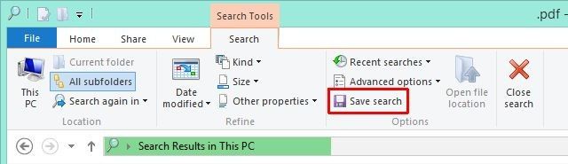 Windows 8 Save Search