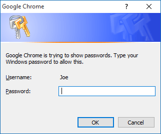 chrome show passwords