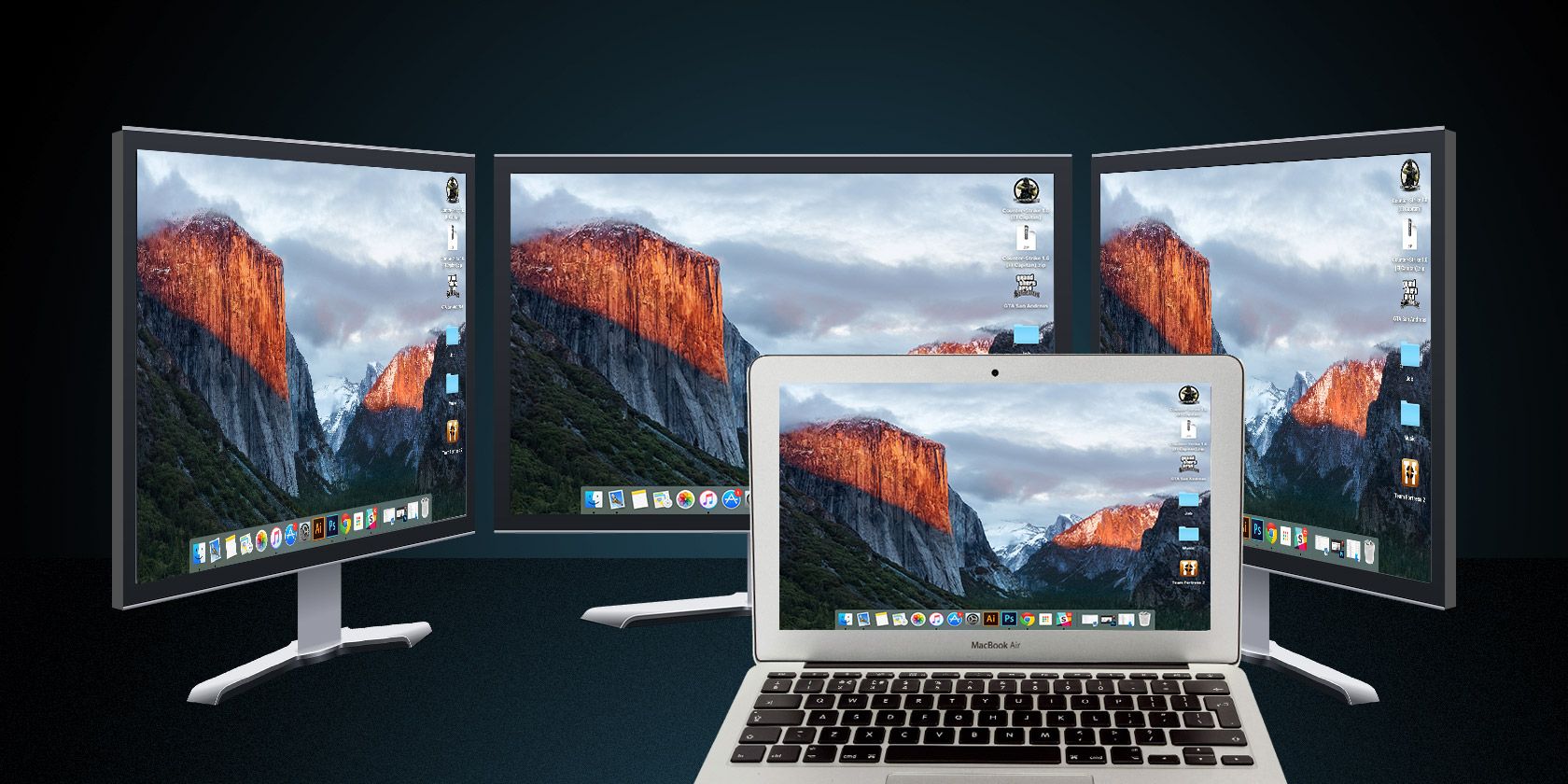 left and right image for dual monitor mac