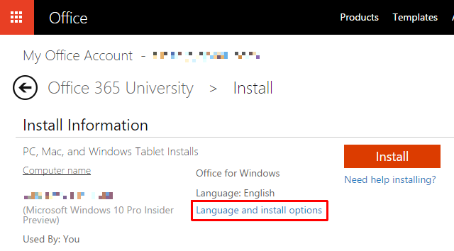 Office 365 Install Options
