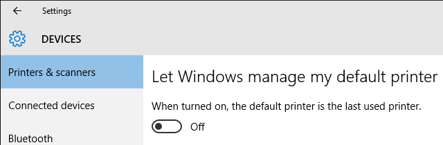 Windows 10 Default Printer