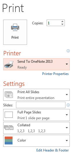 PowerPoint Print to OneNote