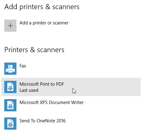 Windows 10 Print to PDF Settings