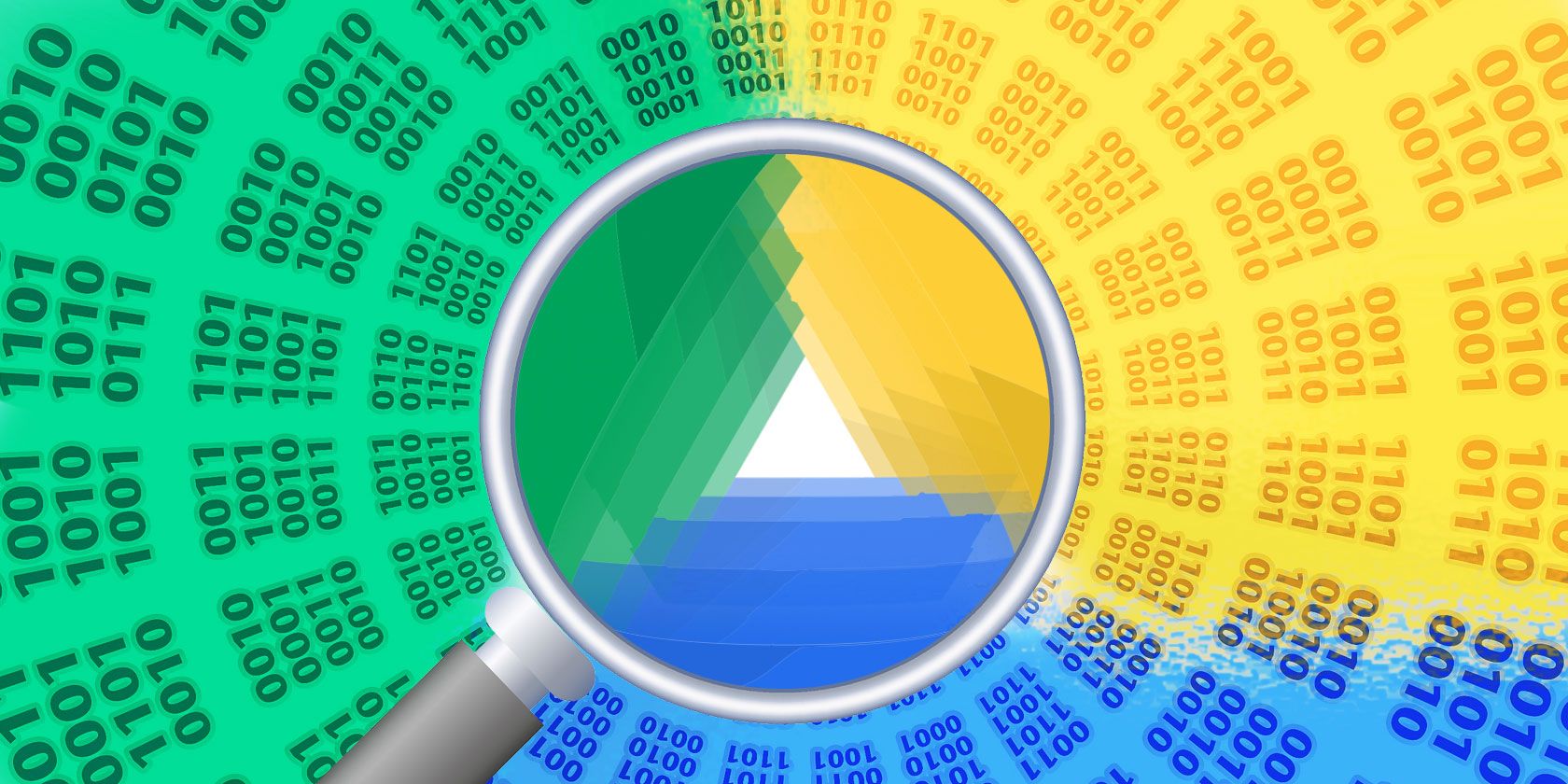 google drive logo with magnifying glass