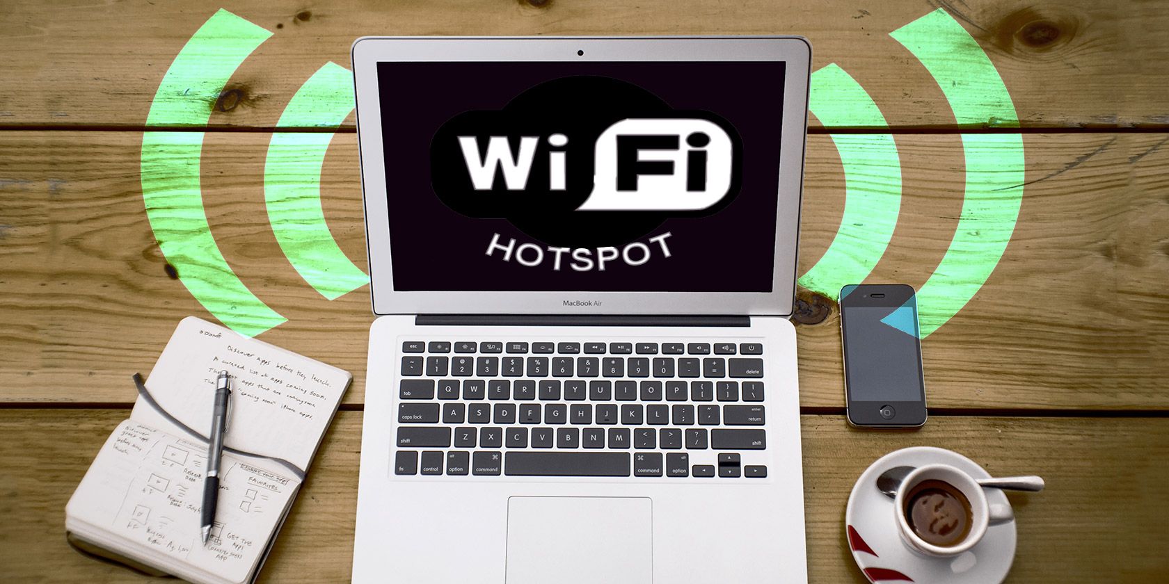 MacBook turned into a Wi-Fi hotspot
