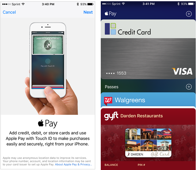 Apple Pay Screenshots